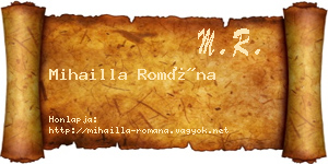 Mihailla Romána névjegykártya